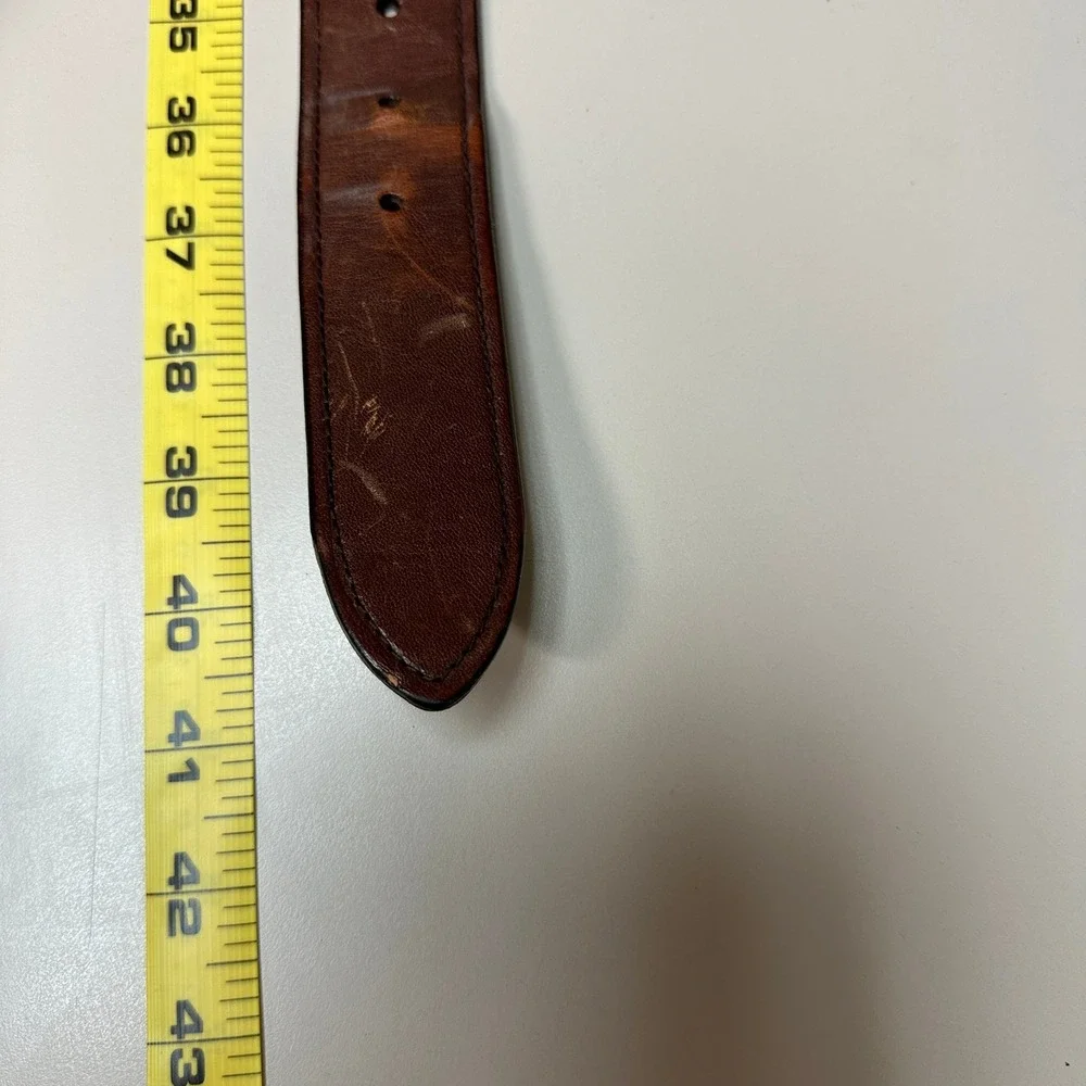 Lauren Ralph Lauren Brown Genuine Leather Belt Brass Buckle 9101441-210